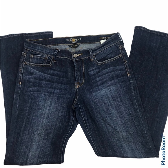 Lucky Brand Women’s Size 6/28 Sweet N Low Mid Rise Dark Wash Denim Blue… - Picture 4 of 12